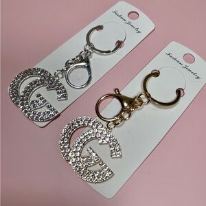 Gold and Silver Rhinestone Keychains